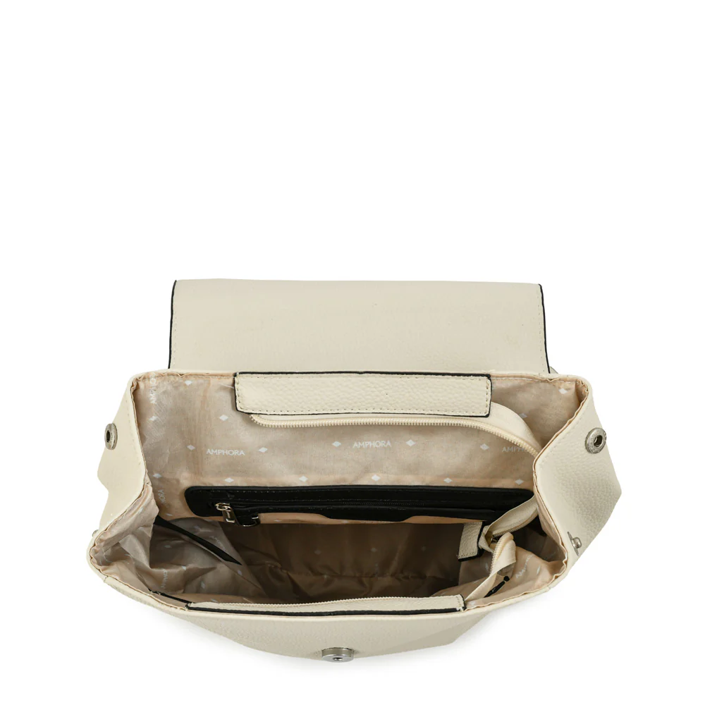 Mochila con tapa mediana benita blanco crudo - Imagen 4