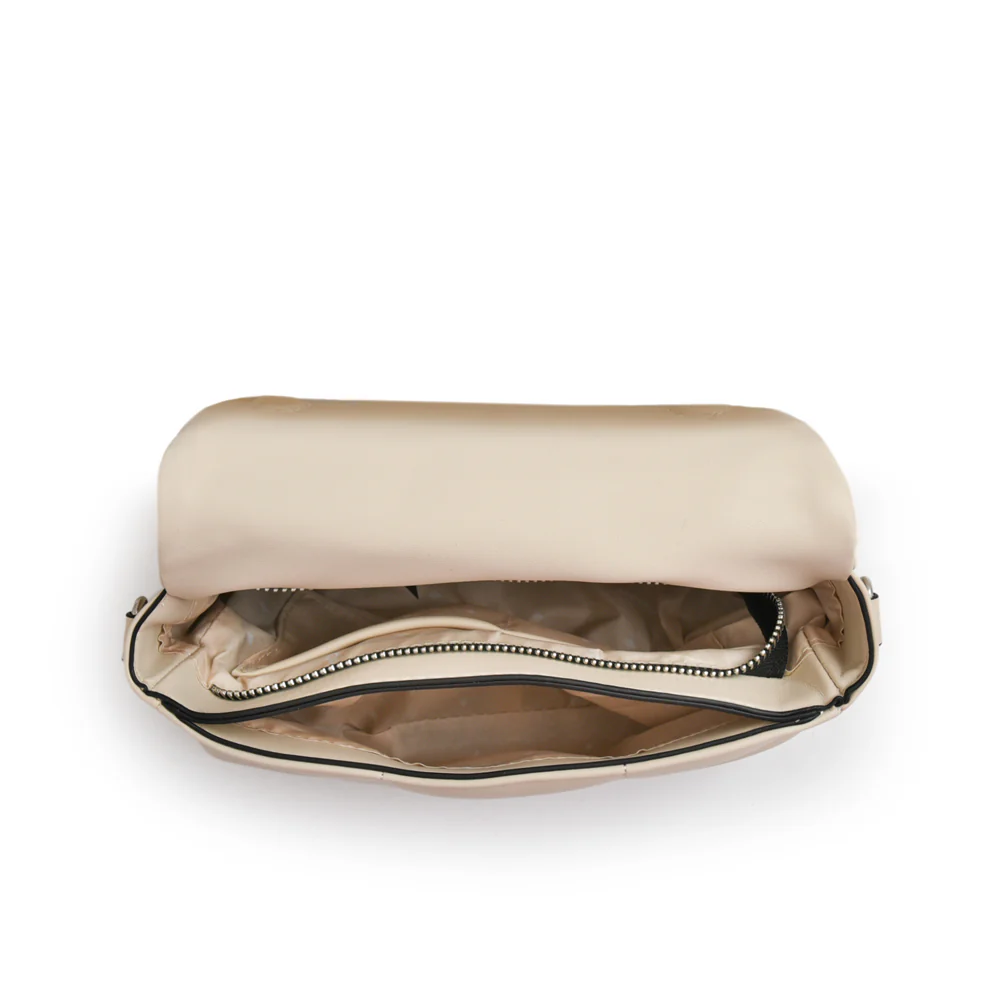 Cartera Bandolera con tapa mediana vania blanco crudo - Imagen 4