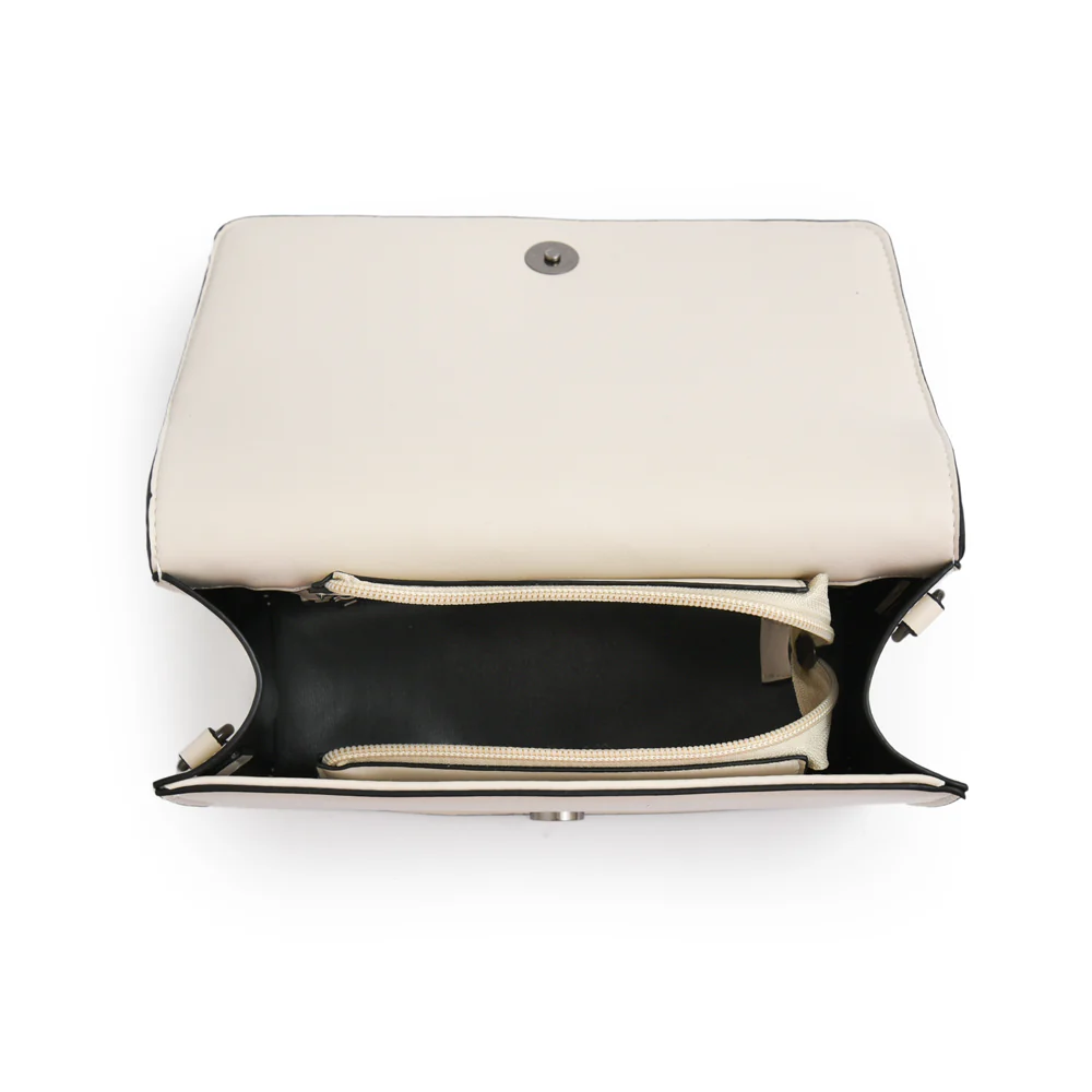 Cartera Bandolera con tapa pequeña inglaterra blanco crudo - Imagen 4