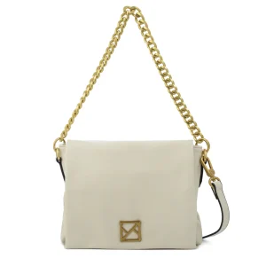Cartera Bandolera con tapa gilly grande blanco crudo