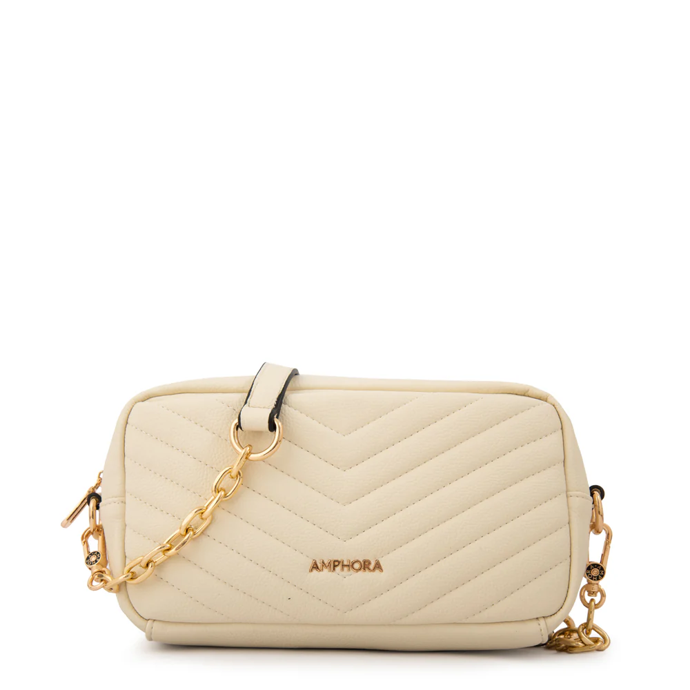 Cartera Bandolera filomena pequeña blanco crudo