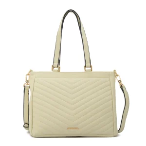 Cartera tote filomena mediana blanco crudo