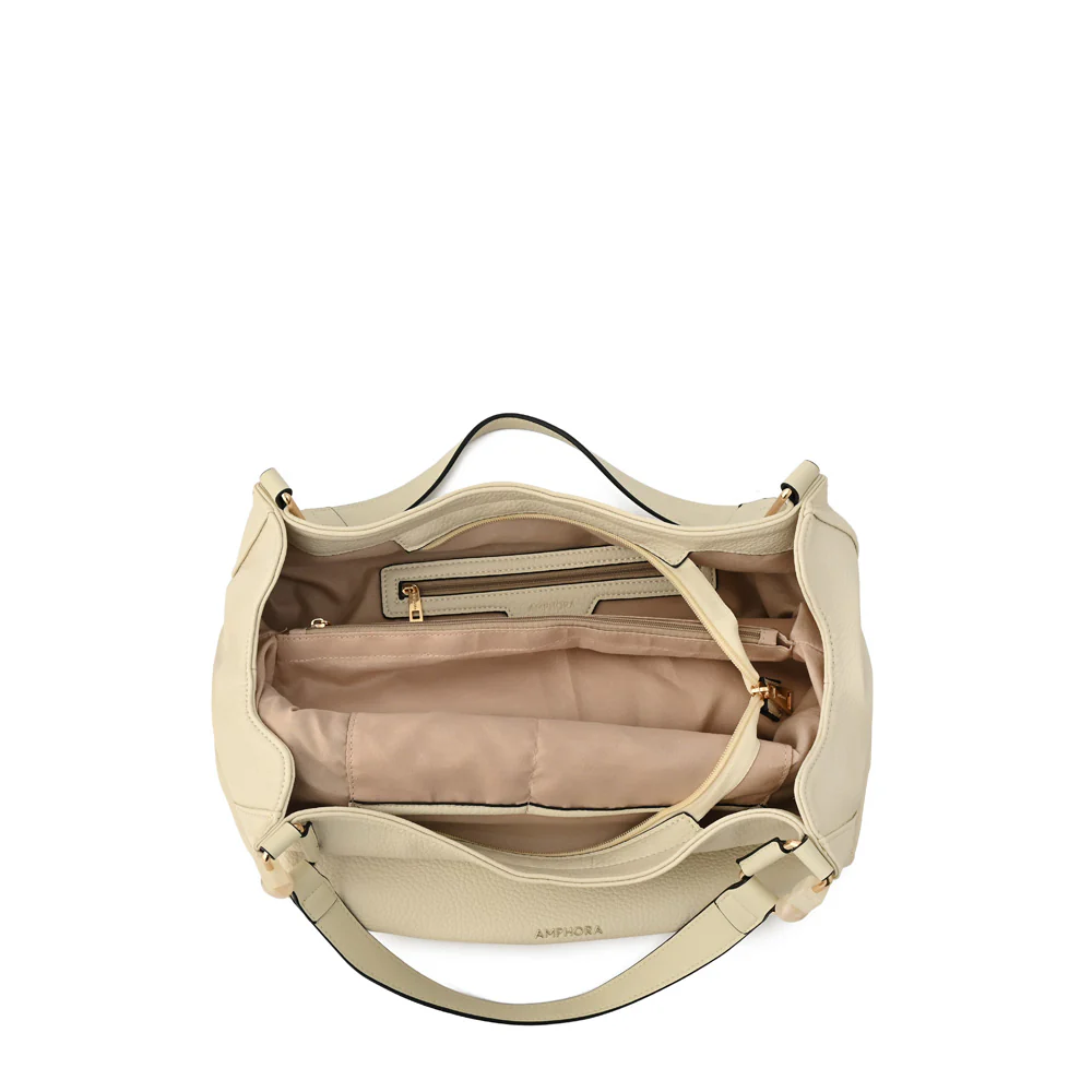 Cartera tote grande vermel blanco crudo - Imagen 4