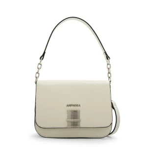 Cartera Bandolera con tapa mediana fairy blanco crudo
