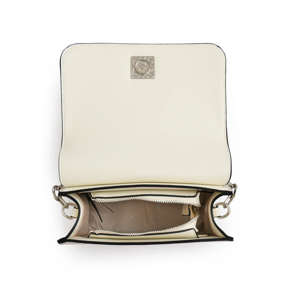Cartera Bandolera con tapa mediana fairy blanco crudo - Imagen 4