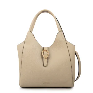 Cartera tote damaris grande blanco crudo