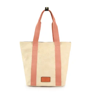 Cartera tote horses mediana blanco crudo