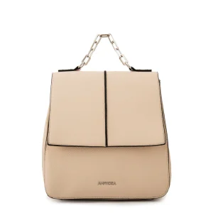 Mochila con tapa mediana carol blanco crudo