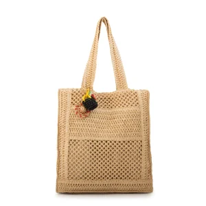 Bolso perla grande beige