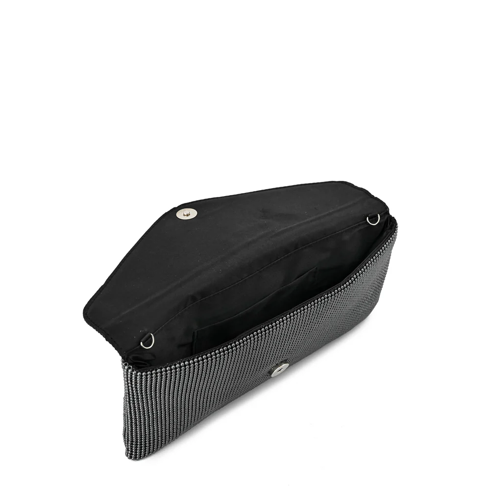 Cartera fiesta con tapa smith plateado oscuro - Imagen 4