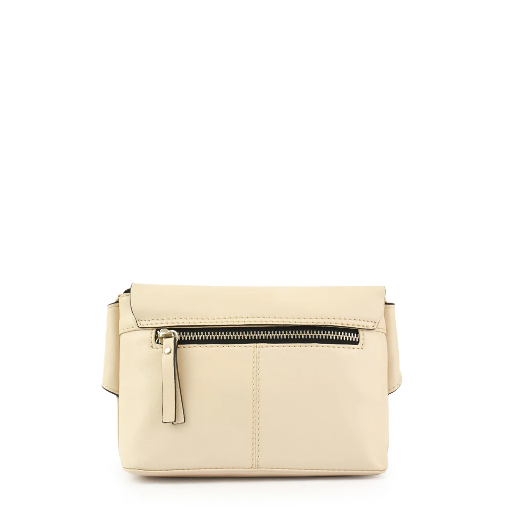 Banano parana cuero con tapa pequeña blanco crudo - Imagen 3