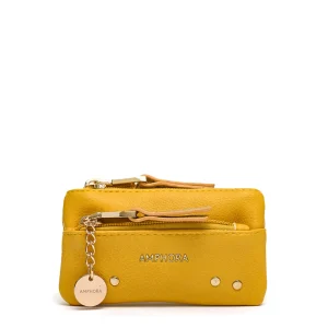 Monedero con bolsillo frontal catriel amarillo