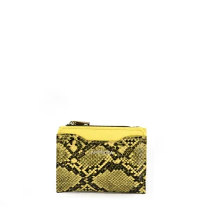 Billetera cierre exterior pequeña singe amarillo