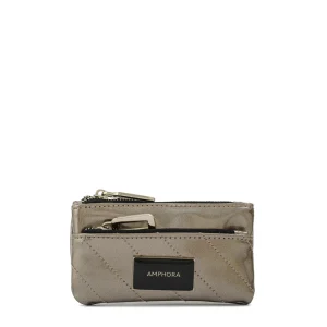 Monedero doble cierre dean pequeña plateado oscuro