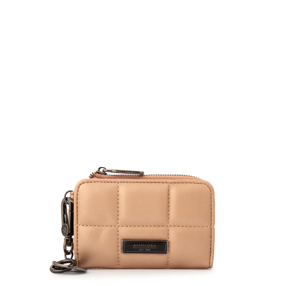 Billetera pequeña vania rosa metalico