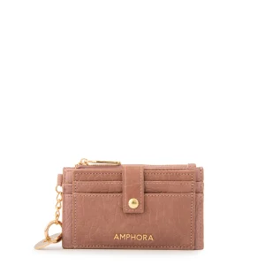 Tarjetero con bolsillo frontal genova pequeña rosa viejo