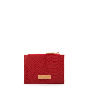 Tarjetero con ventana luisa pequeña rojo