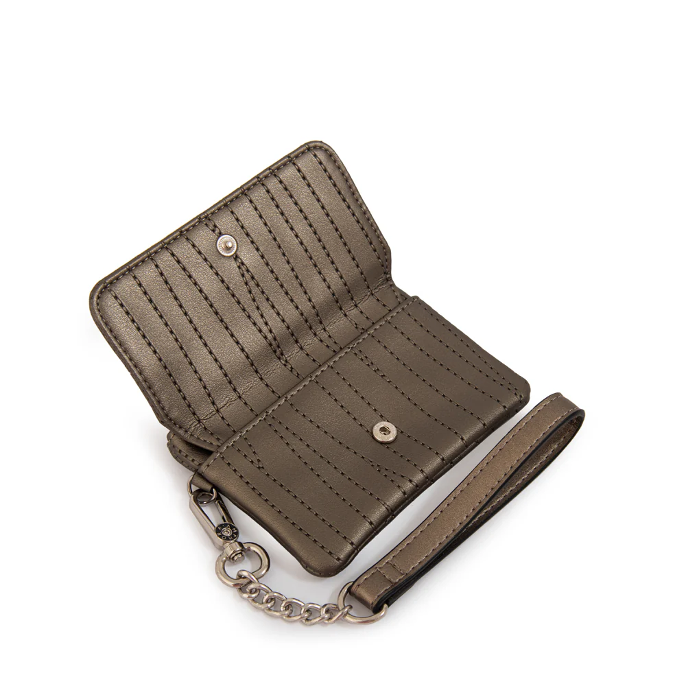 Monedero con bolsillo frontal pequeña guinea plateado oscuro - Imagen 3