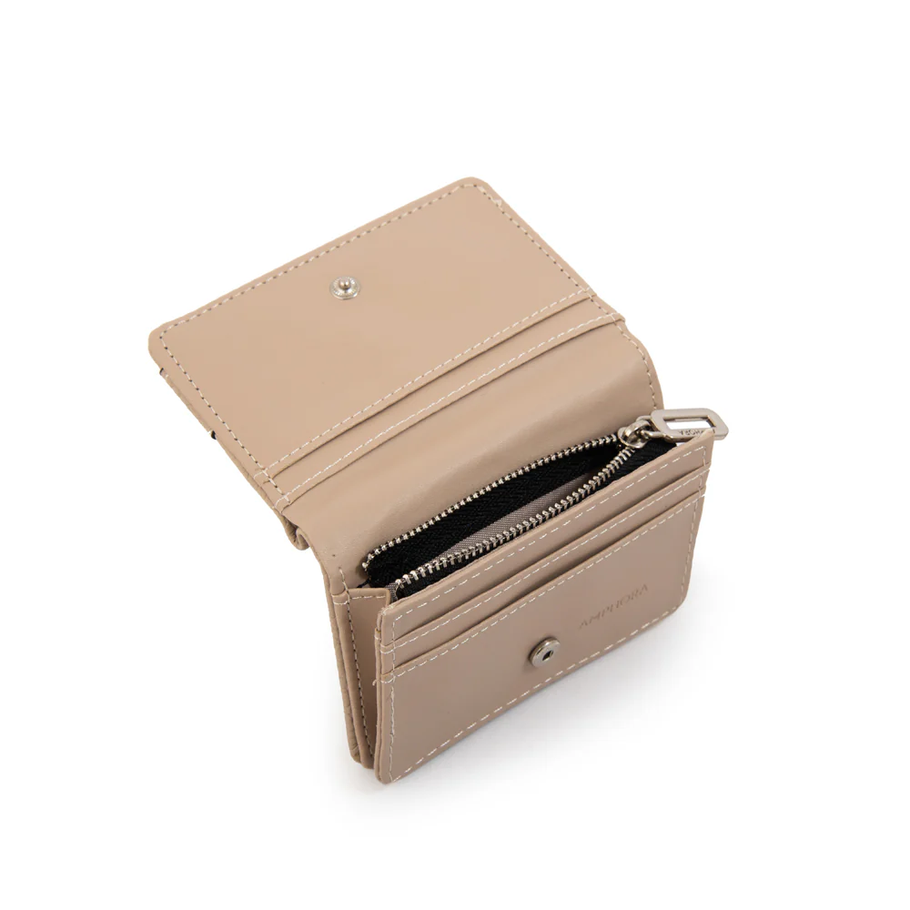 Tarjetero con bolsillo interior pequeña bissau beige - Imagen 3