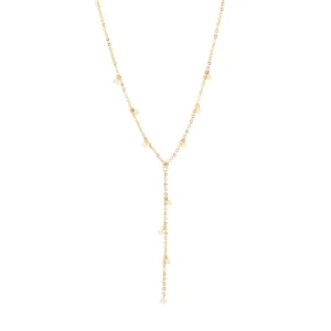 Collar con colgante perlina dorado