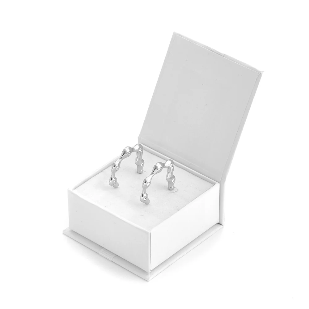 Aros argollas indira plateado - Imagen 3