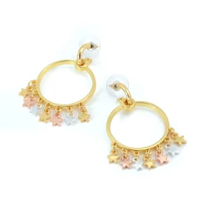 Aros con colgante estela dorado claro