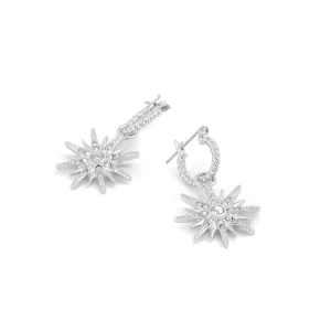 Aros con colgante belen plateado