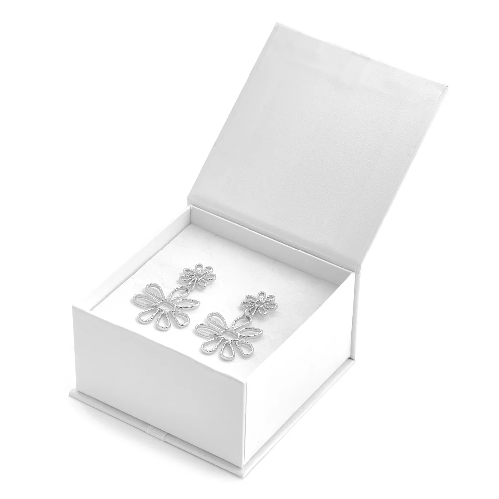 Aros margarita plateado - Imagen 3