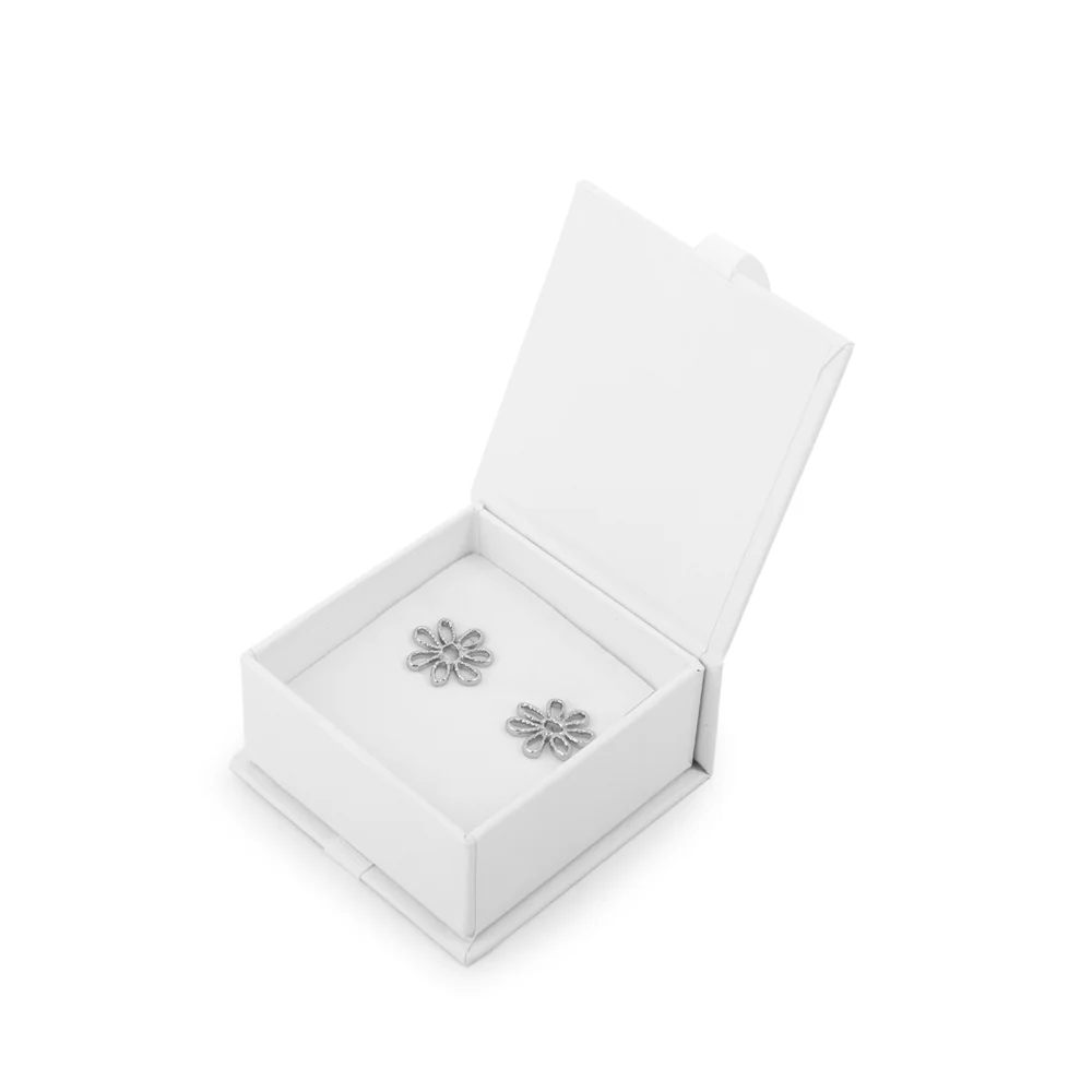 Aros margarita plateado - Imagen 3