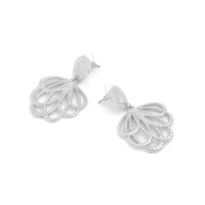 Aros con colgante nelida plateado