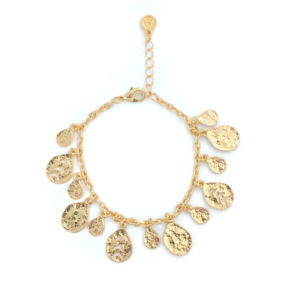 Pulsera con colgante nadia dorado claro