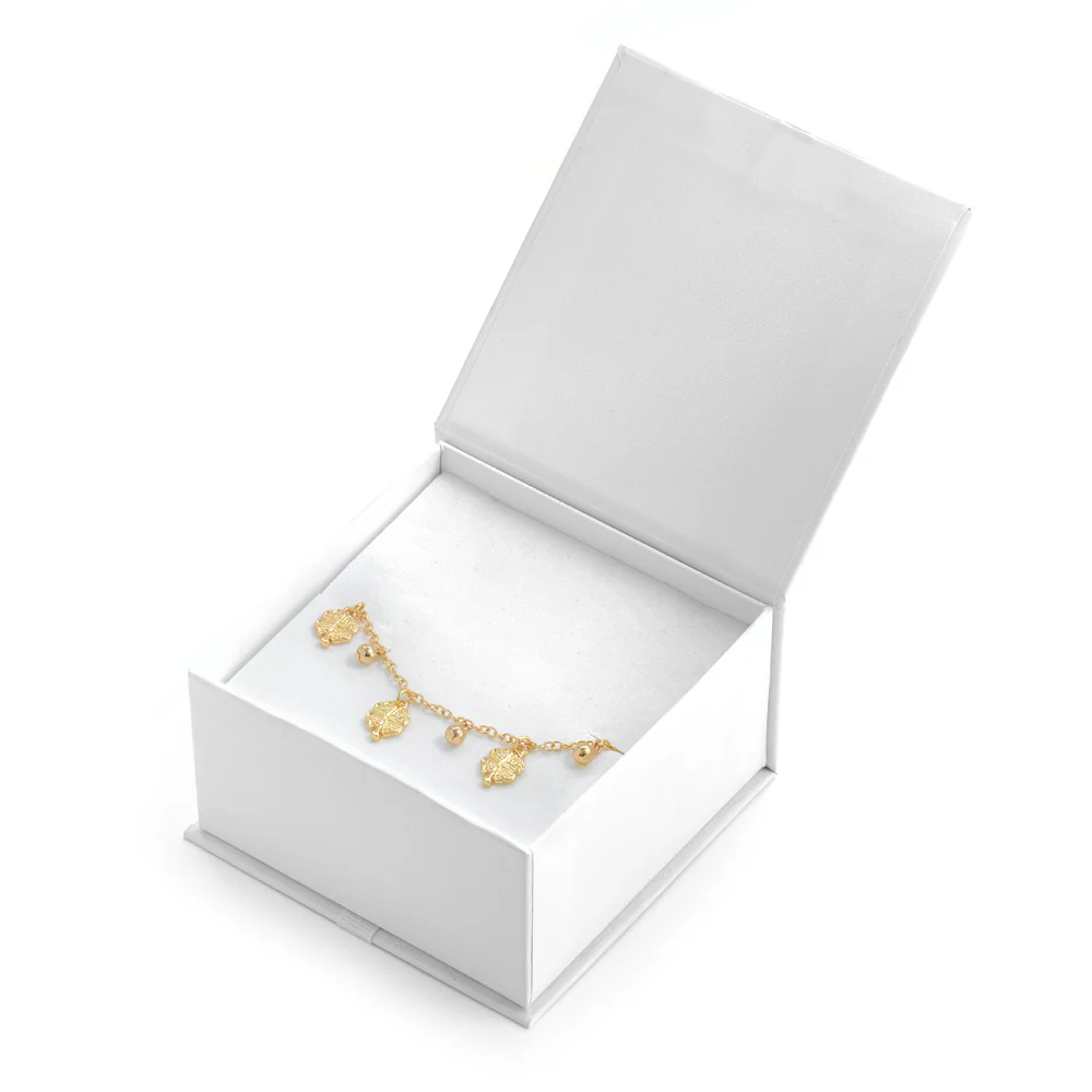 Pulsera trebol dorado claro - Imagen 3