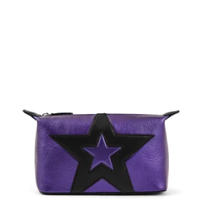 Cosmetiquero étoiles cuero ovalado grande mix color