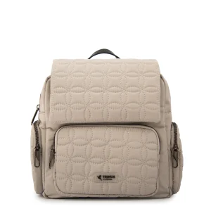 Mochila con tapa sahara pequeña blanco crudo