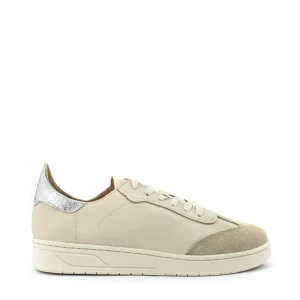 Zapatilla cote cuero blanco crudo