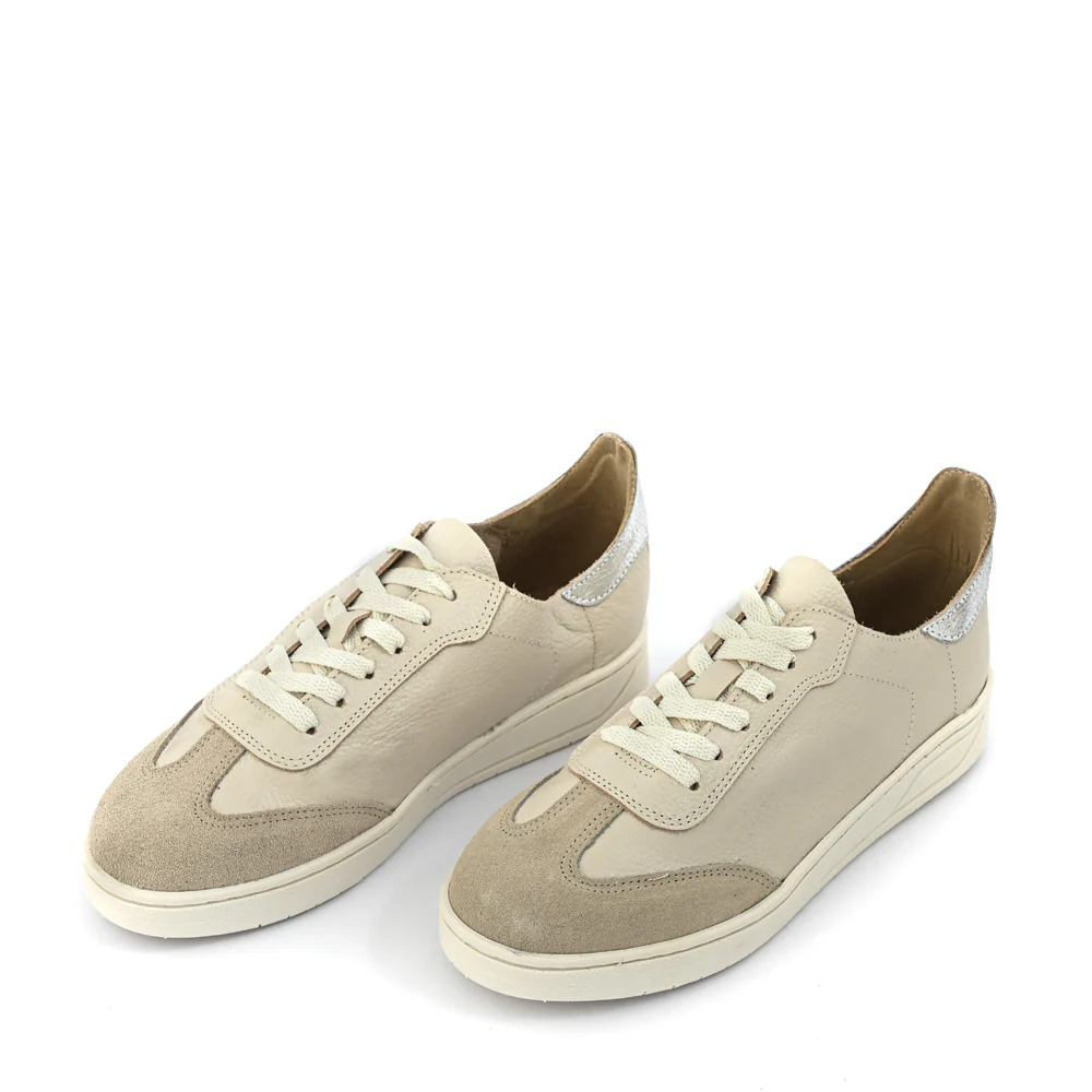 Zapatilla cote cuero blanco crudo - Imagen 4