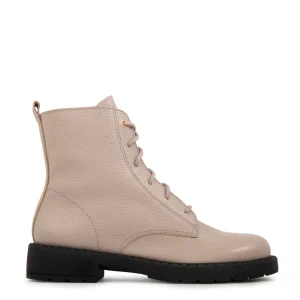 Botin Taco mae cuero beige