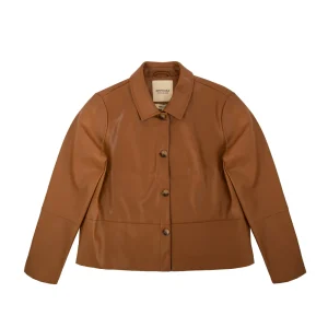 Chaqueta tipo camisa marlina café