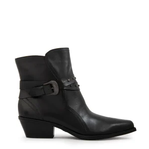 Botin Taco sandra cuero negro